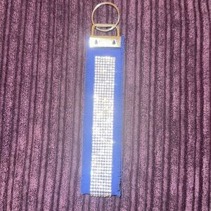 Frayed Rhinestone Wristlet Keychain